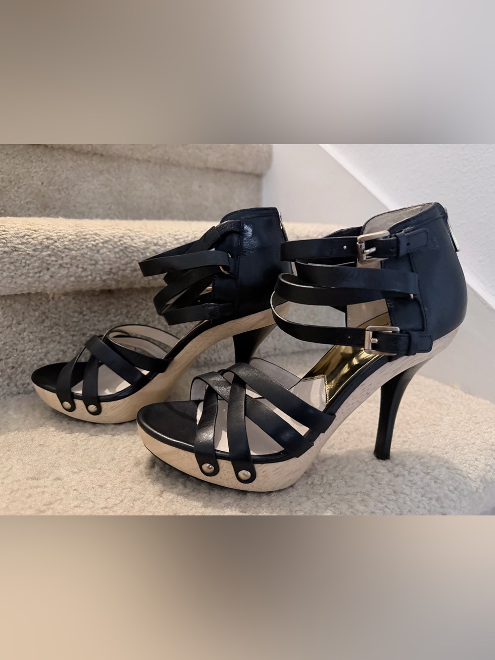 Michael Kors Black Strappy Stiletto size 9 new no box
